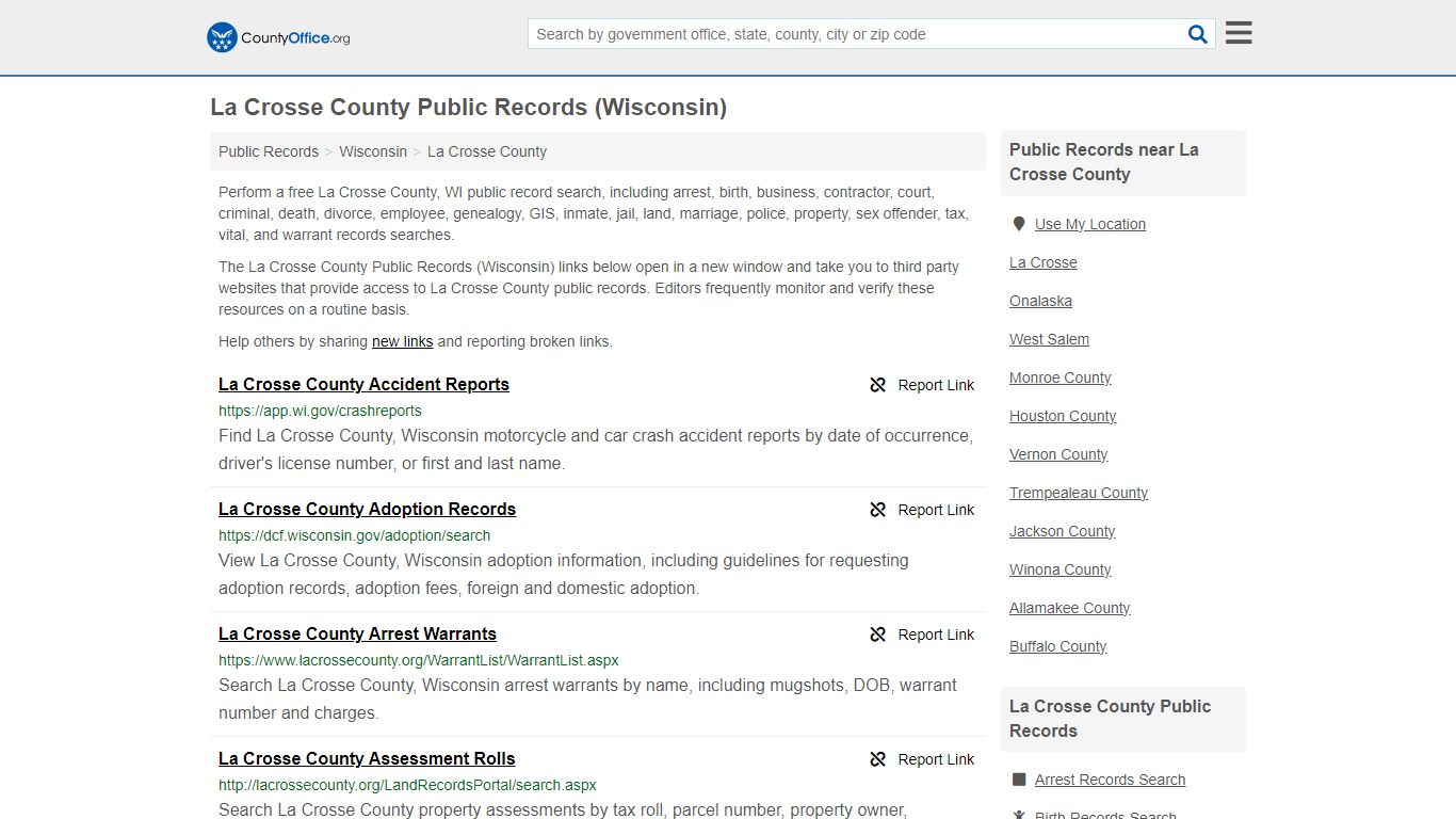 La Crosse County Public Records (Wisconsin) - County Office